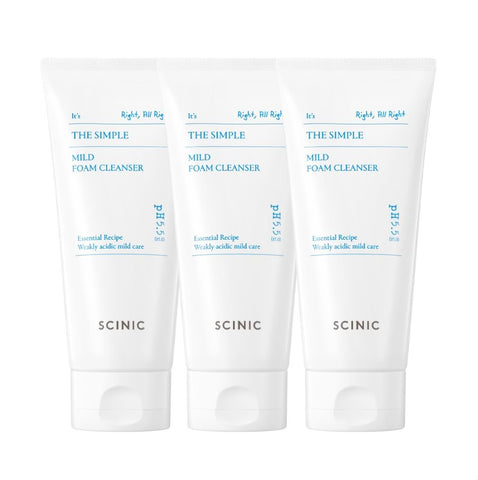 Scinic The Simple Mild Foam Cleanser 120ml (3 Pack)