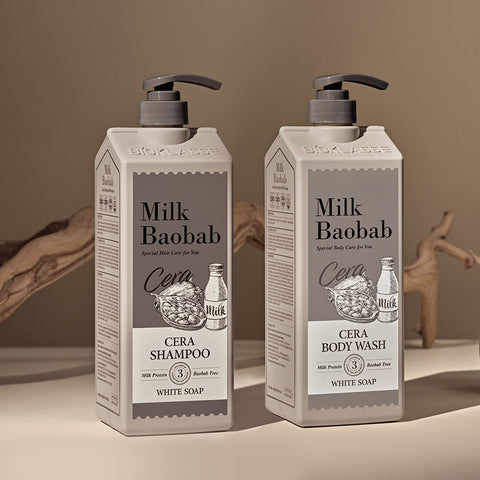 Milk Baobab Cera Body Wash 1200ml + Body Lotion 600ml White Soap