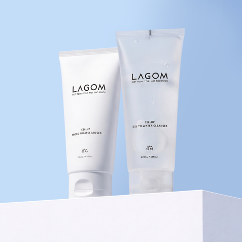 Lagom Moisture Cleansing Duo: Micro Foam Cleanser 150 mL + Gel-to-Water Cleanser 220 mL