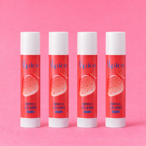 Mentholatum Lip Ice Lip Balm Strawberry 3.5g (4 Pack)