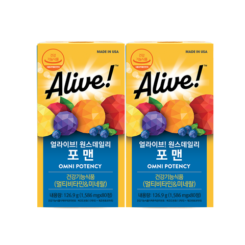 Alive Natural Life Alive One Daily for Men 1,632 mg x 80 Tablets 2-Box (160-Day Supply)