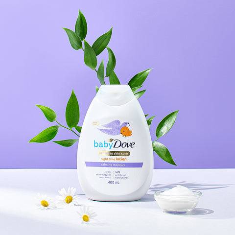 Baby Dove Rich Moisture Body Lotion 400ml (2 Pack) + Optional Dove Hand Towel