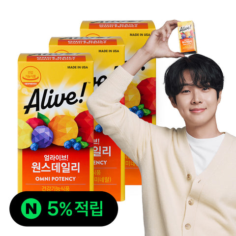 Alive Natural Life Alive One Daily Multi Family Vitamins 60 Tablets x3