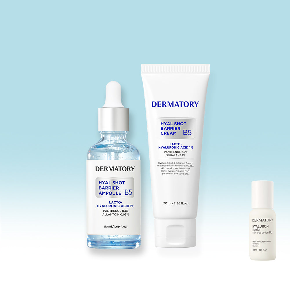 Dermatory Hyal-Shot Ampoule B5 (Barrier/Cream) 50ml + Cream B5 70ml Set Free Radiance Lotion 30ml