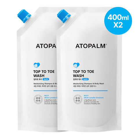 Atopalm Top to Toe Wash Refill 400ml (2 Pack)