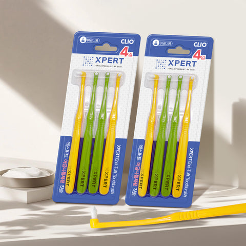 Clio Expert Molar Pointed Nylon Toothbrush - 4-count x 2 Sets (8 Brushes)