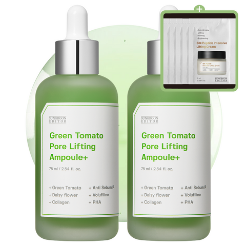 Sungboon Editor Green Tomato Hydrating Hyaluronic Acid Pore-Reducing Ampoule 75ml (2 pack)