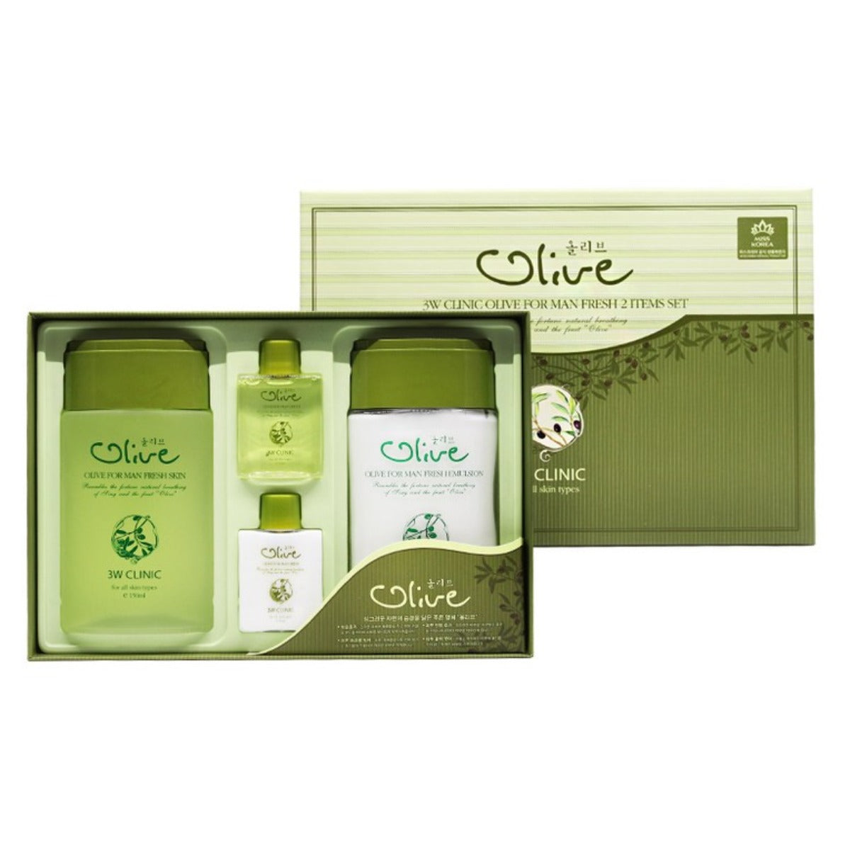 3W CLINIC Olive For Man Fresh 2 Items Set