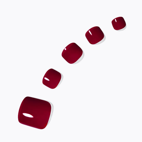 Dashing Diva Magic Press Pedicure Deep Red