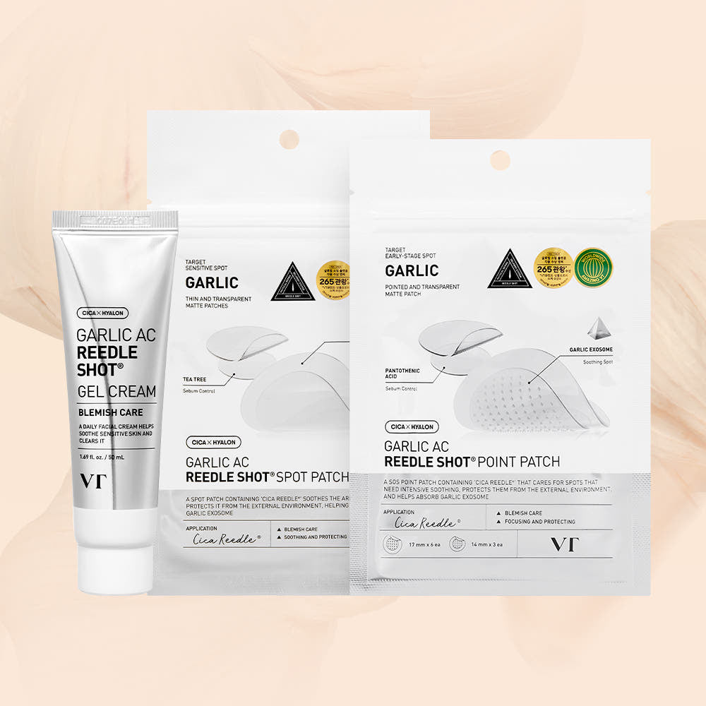 VT Garlic AC Reedle Shot Gel Cream 50ml + Spot Patch 48P + Point Patch 9P Set