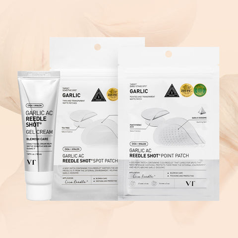 VT Garlic AC Reedle Shot Gel Cream 50ml + Spot Patch 48P + Point Patch 9P Set