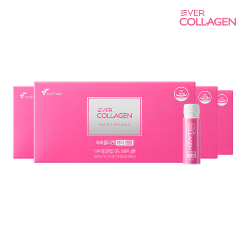 Newtree Ever Collagen Beauty Ampoule 4-Box (8-Week Supply 2 Weeks x 4) Low-Molecular Fish Collagen Tripeptide