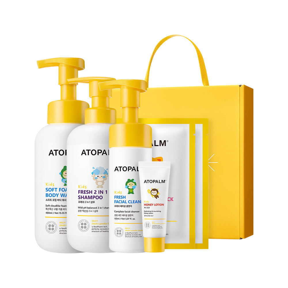 Atopalm Kids Bath Time 3-Piece Set (Shampoo 460ml + Body Wash 460ml + Facial Cleanser 150ml)