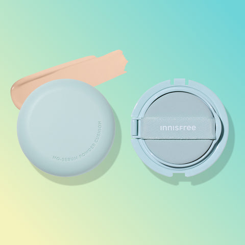 Innisfree No-Sebum Powder Cushion [21N] 14g + Refill 14g