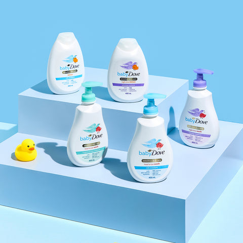 Baby Dove Top-to-Toe Body Wash Rich Moisture 400ml + Body Lotion Rich Moisture 400ml (Optional Dove Hand Towel)