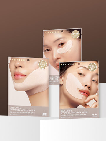 Marshique Hydrogel Patch 3-Piece Set (Lip Corner 6pcs, Eye 18pcs, Jawline 3pcs)