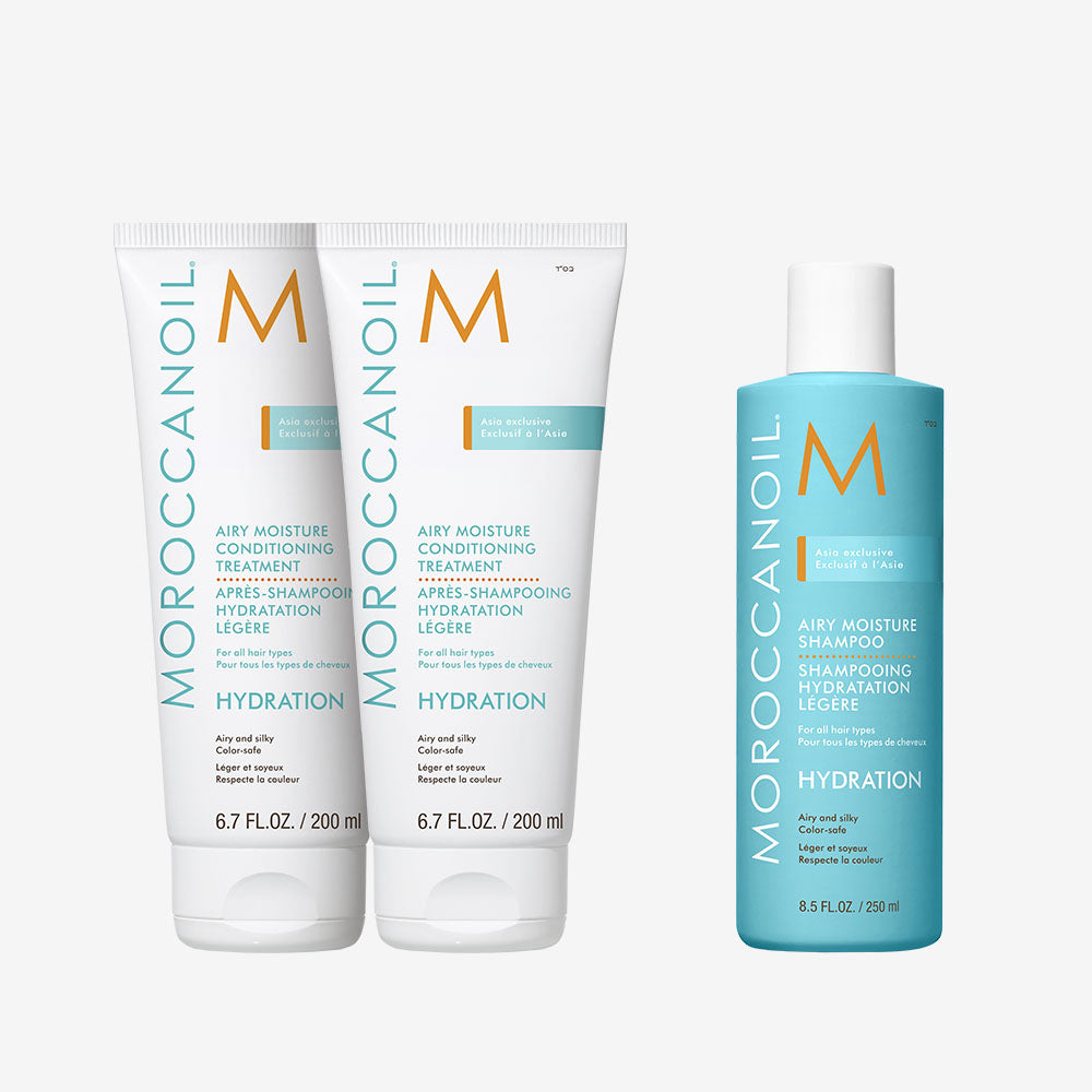 Moroccanoil Airy Moisture Conditioning Treatment 200ml Duo + Airy Moisture Shampoo 250ml Set