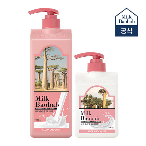 Milk Baobab Original Shampoo + Treatment + Body Wash (Flora Bouquet) - 1L x 3