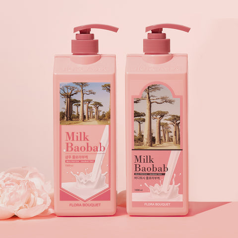 Milk Baobab Original Shampoo + Treatment + Body Wash (Flora Bouquet) - 1L x 3