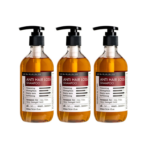 Derma Factory Brewer's Yeast (41%) Anti-Hair Loss Shampoo 300ml (3 Pack)
