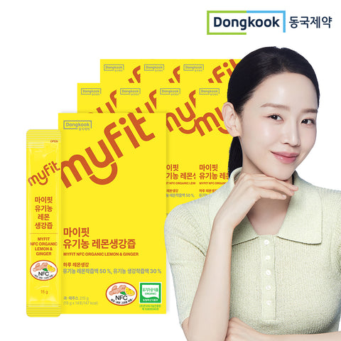 DongKook MyFit Organic Lemon & Ginger Juice 100 Lemon-Ginger Tea Concentrate Sticks 1680g (8 Boxes)