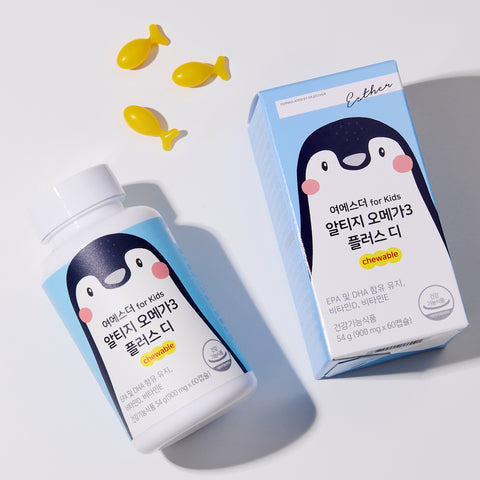 Esther Formula for Kids rTG Omega-3 Plus D Chewable 600 mg 60 Capsules 20 Units