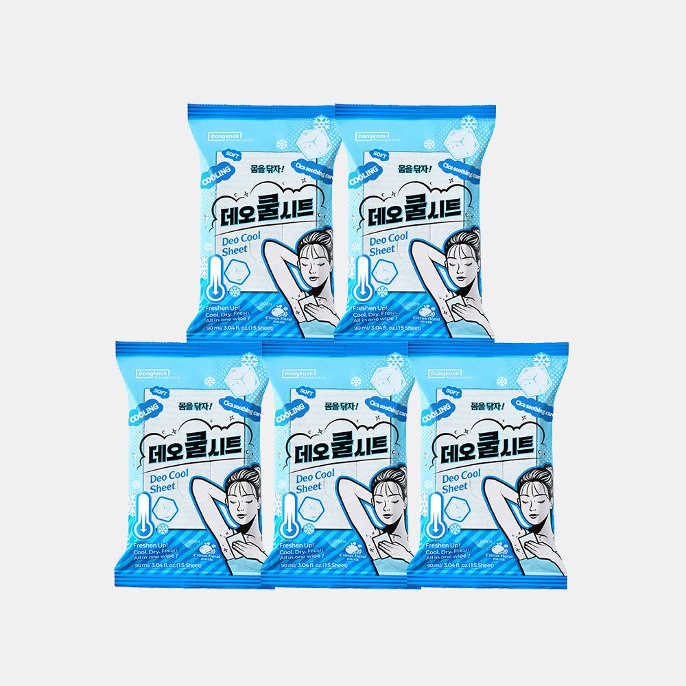 DongKook Madeca Deo Cool Body & Underarm Wipes 15 Sheets x 5 (Musk)