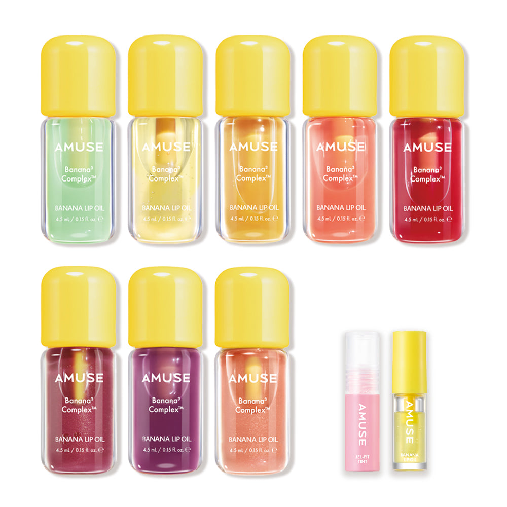 Amuse Banana Lip Oil 8-Piece Set (4.5ml x 8)