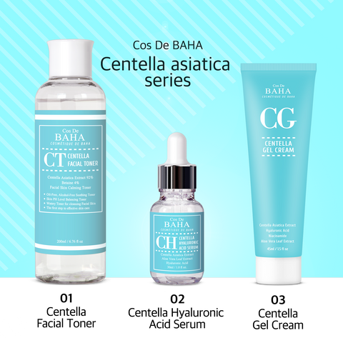 Cos De BAHA Centella Asiatica CICA Hydrating Soothing 3-Piece Set