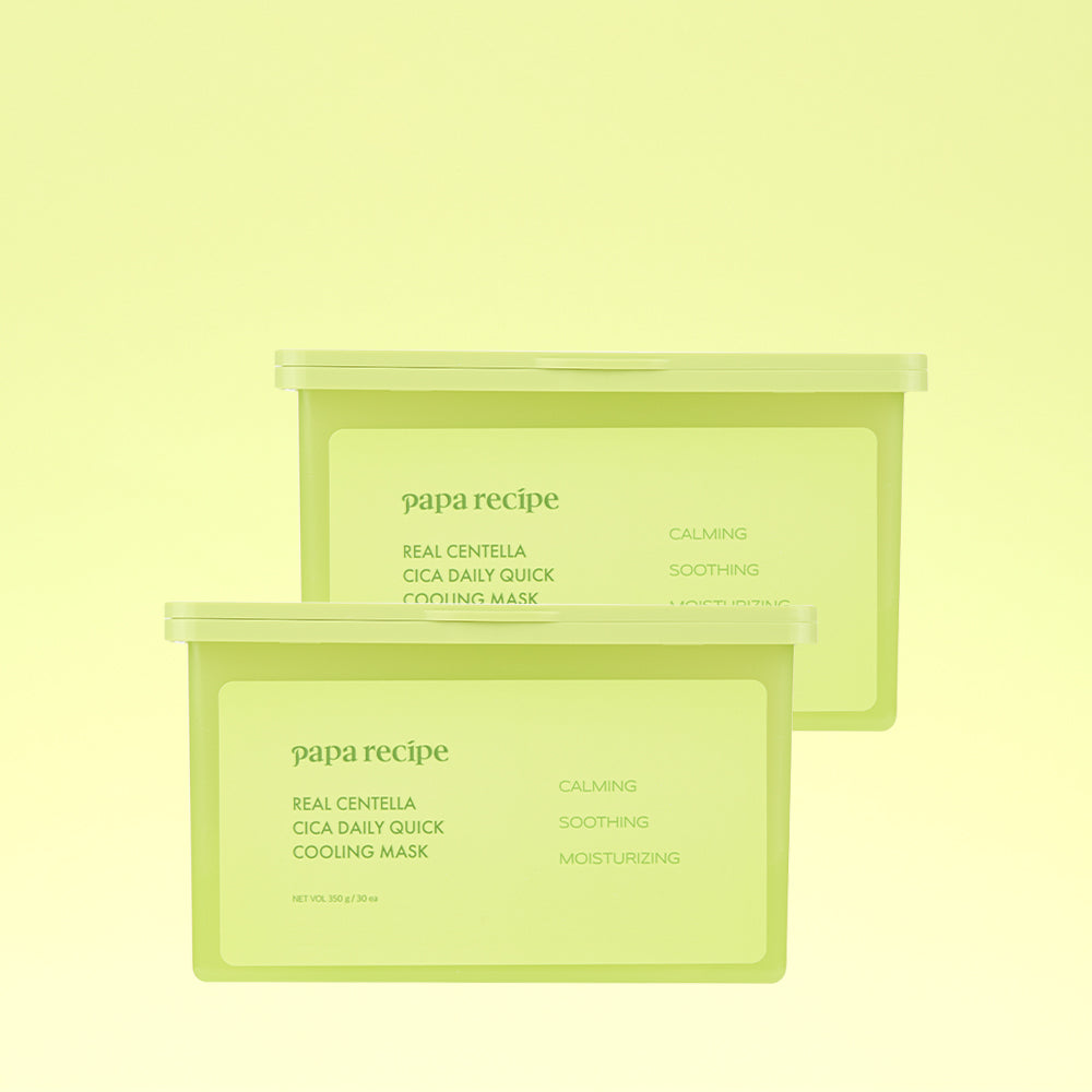 Papa Recipe Real Centella Cica Daily Quick Cooling Mask 30 Sheets (2 Pack)