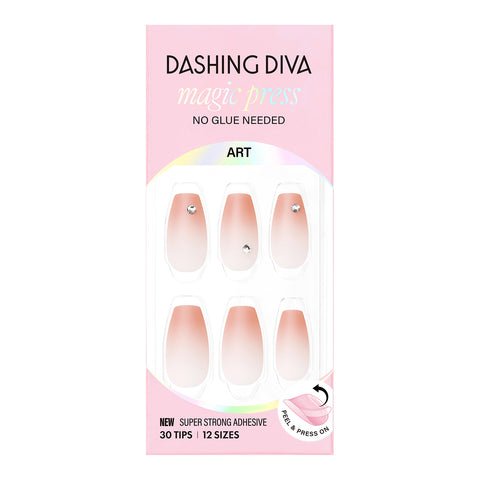 Dashing Diva Magic Press Pig Beige (Coffin) Nail Tips