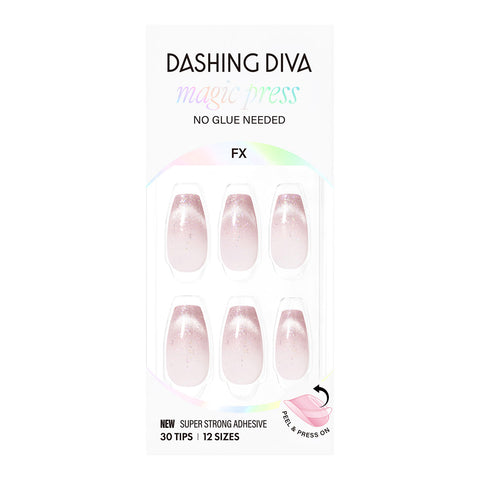 Dashing Diva Magic Press Pink Flash (Coffin) Nail Tips