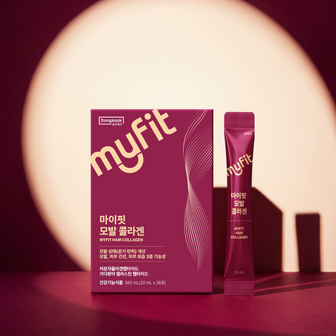 DongKook MyFit Hair Collagen MFDS-certified Low-Molecular Collagen Peptides with Elastin 28 Sachets x 4