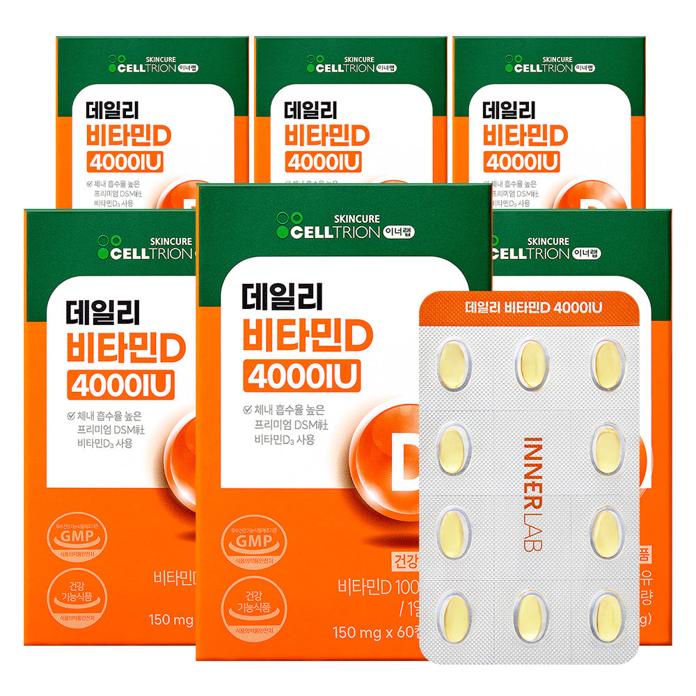 Celltrion InnerLab Daily Vitamin D 4000 IU 60 Capsules (6 Pack)