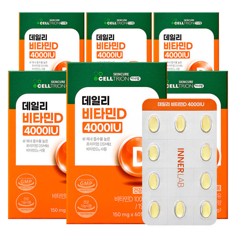 Celltrion InnerLab Daily Vitamin D 4000 IU 60 Capsules (6 Pack)