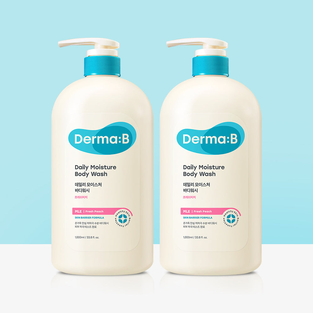 Derma:B Daily Moisture Body Wash (Fresh Peach) 1000ml 2 Set