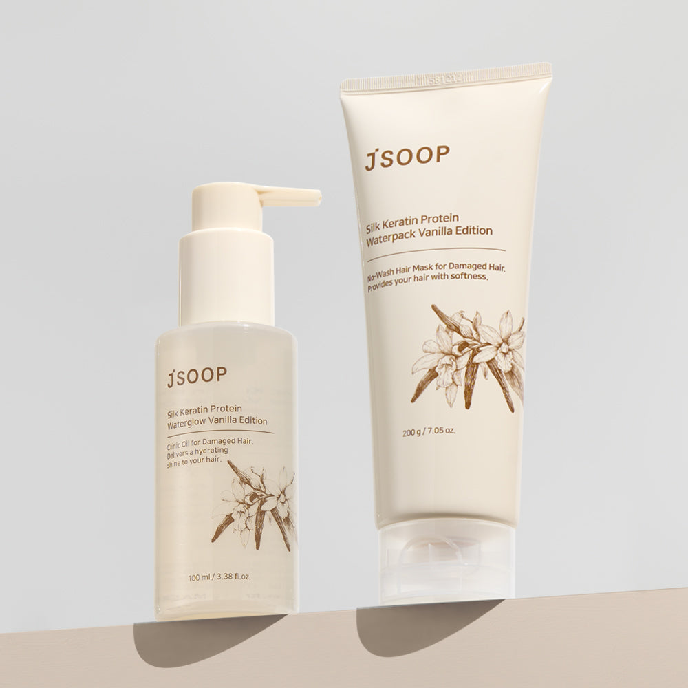 Jsoop Silk Keratin Protein Water Glow Vanilla Edition + Water Pack Vanilla Edition (100ml + 200g) - Set