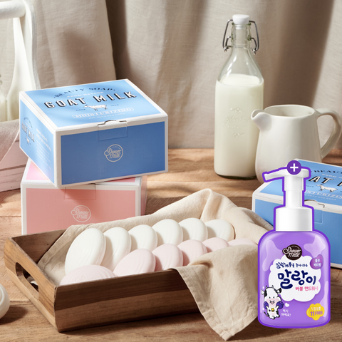 Shower Mate Goat Milk Soap Original 90g x24 + Soft Bubble Hand Wash 500ml
