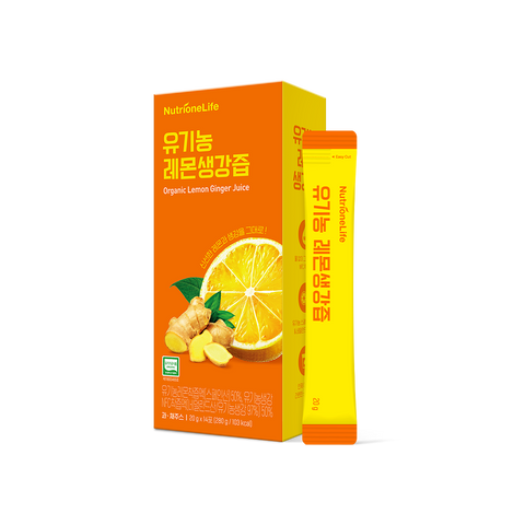 Nutrione Organic Lemon & Ginger Juice 14-Pack (20ml x 14) NFC Juiced Lemon