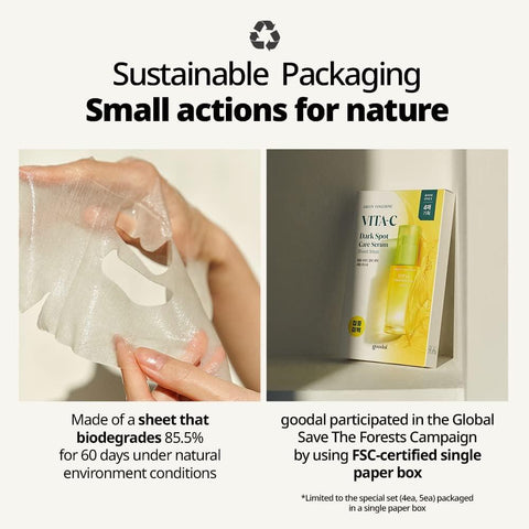 Soonsu Beauty Green Tangerine Vita C Dark Spot Care Serum Sheet Mask side view