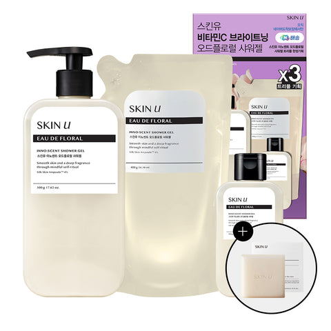 SkinU Perfumed Mild-Acid Body Wash Deep Musk 500g + 400g Refill + 150g