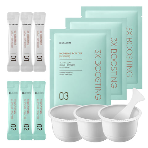 Leaders 3X Boosting Modeling Mask (3 uses) + Ampoules (7 uses) [Tea Tree / Vitamin / Collagen]