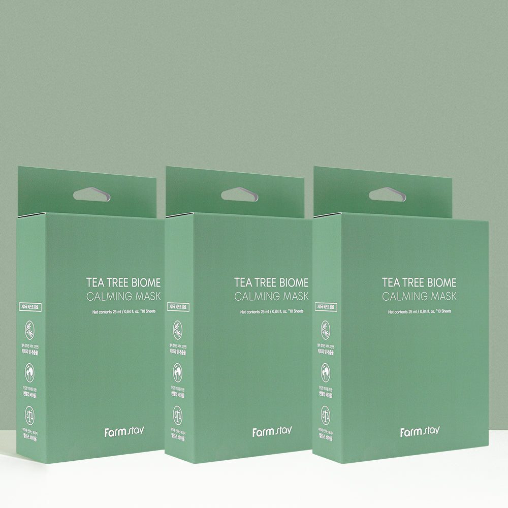 Farmstay Tea Tree Biome Calming Mask 25ml - 10 Sheets (3 Pack)