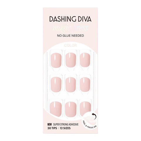 Dashing Diva Magic Press Strawberry Cream (Short Square) Nail Tips