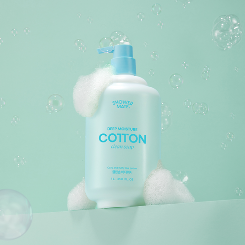 Shower Mate Deep Moisture Cotton Body Wash 1L (Clean Soap Scent)