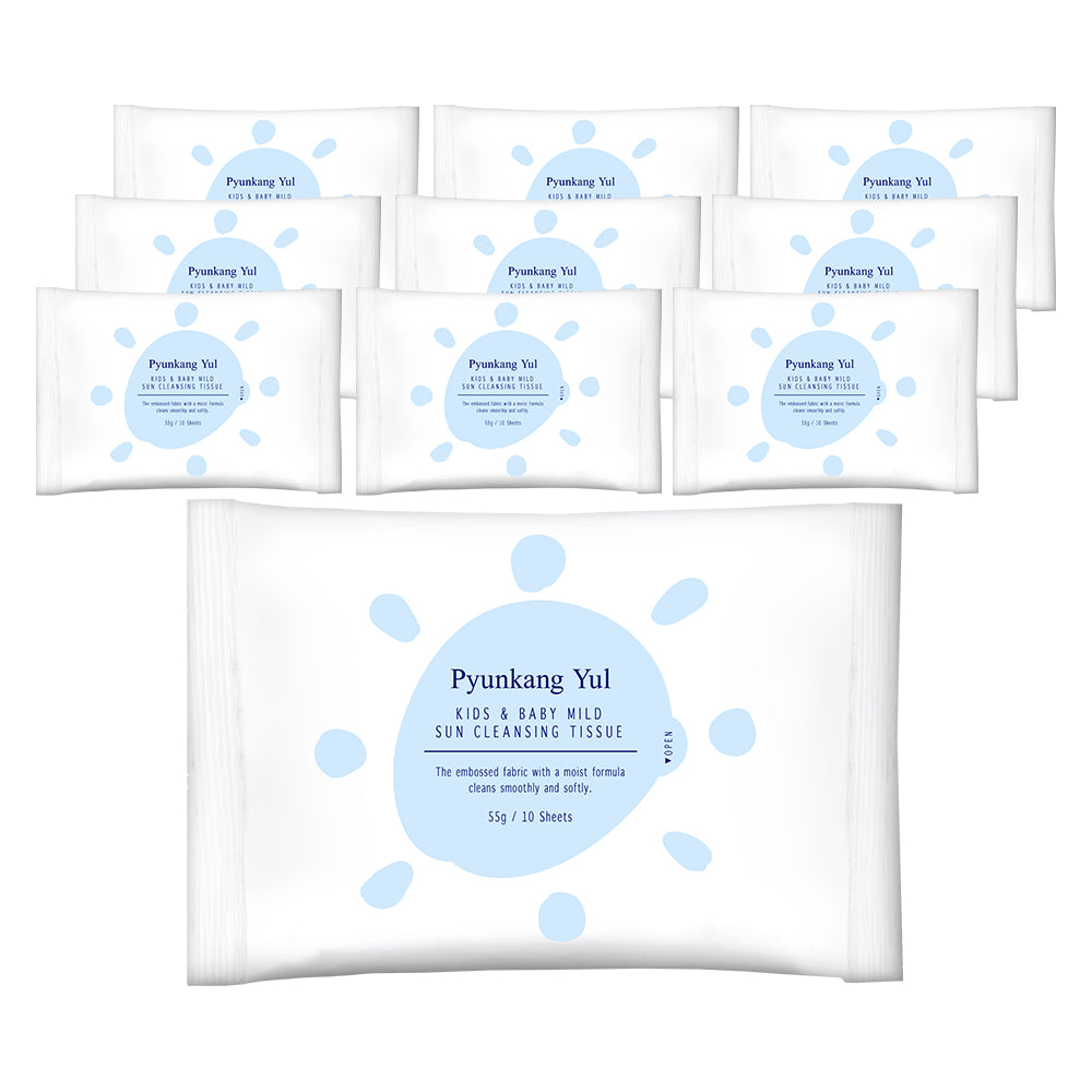 Pyunkang Yul Kids & Baby Mild Sun Cleansing Wipes (10 sheets x 10 packs)