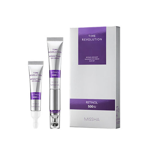 MISSHA Time Revolution Retinol 500-Shot Galvanic Eye Cream Duo Set 15ml + 15ml Refill (2 pack)
