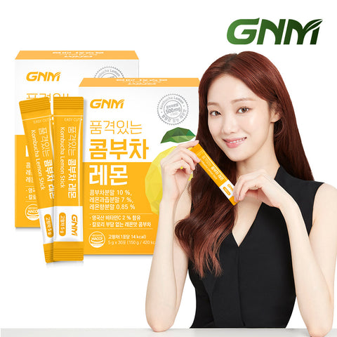 GNM Kombucha Lemon Vitamin C Powder (2 Pack) (60 x 5g Sachets)