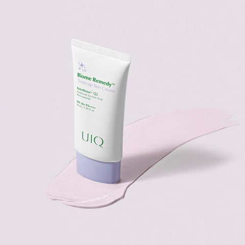 UIQ Biome Remedy Tone-Up Sun Cream 50ml - 4-Piece Set (Purple & Green)