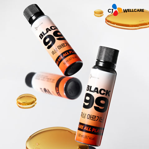 CJ Wellcare Black99 Black Ginseng Arginine Ornithine High-Strength Energy Booster 6000mg, 50ml x 7 vials (4 Pack)